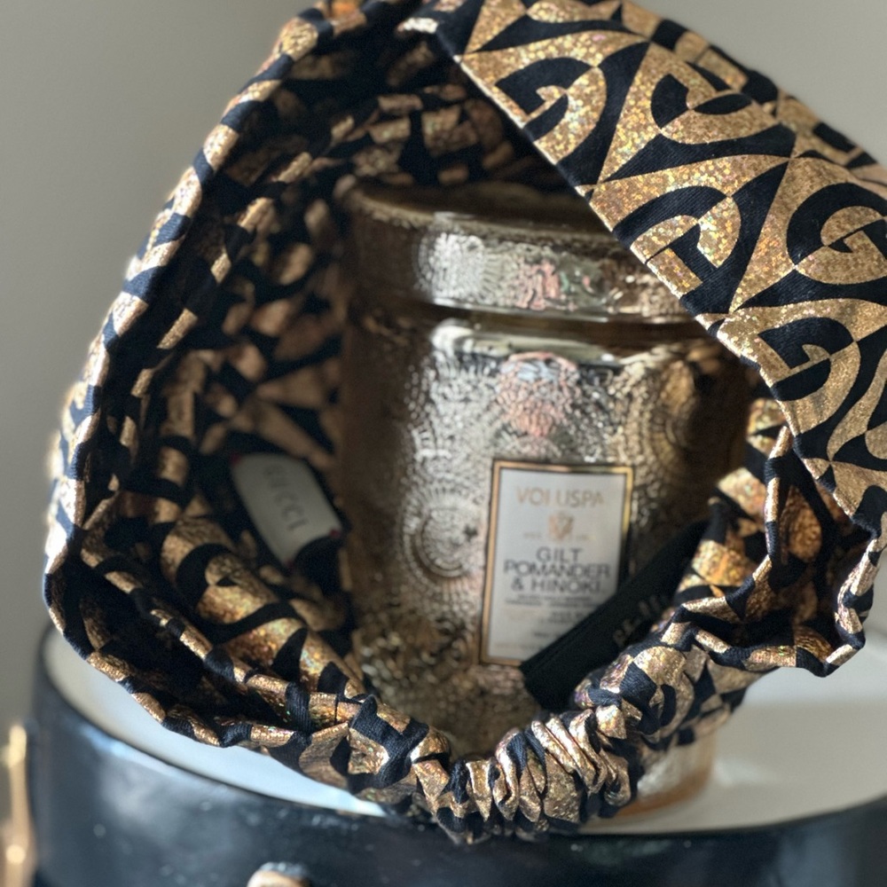 Gucci Black and Gold Patterned Headwrap - Picture 2 of 7
